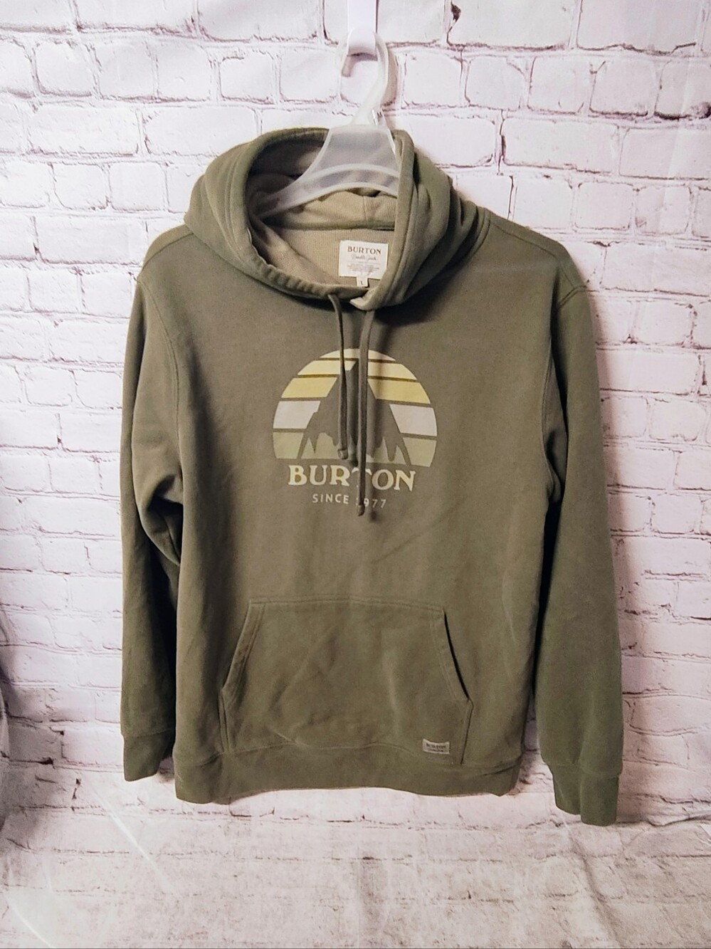Burton Underhill Dusty Green Fleece Lined Winter Hoodie Large Hiking Ski
